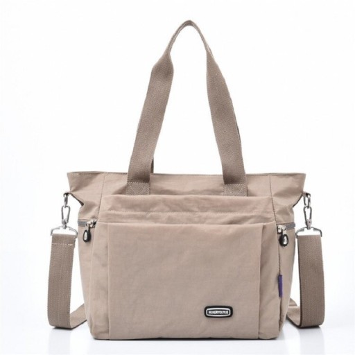 Dámská kabelka přes rameno z polyesteru Dvě ucha Odnímatelný popruh s karabinami Přední kapsa na zip Rozměry 32 x 27 x 17 cm