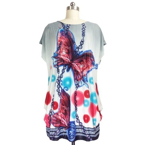 Damska koszulka plus size z nadrukiem