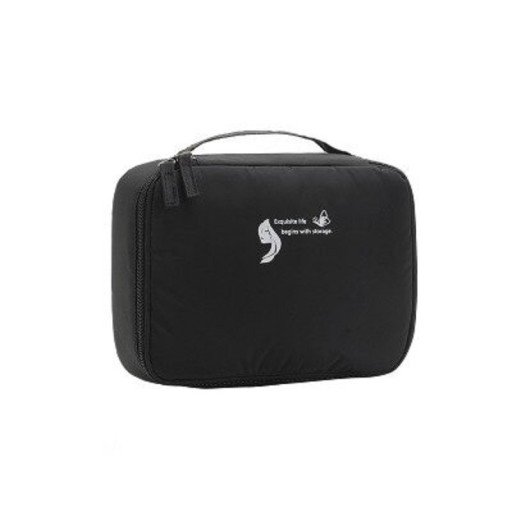 Dámska kozmetická taška vo forme kufríka s rúčkou Nastaviteľné prekážky Priehľadná kapsa a pútka na štetce Polyester 26 x 19 x 8,5 cm
