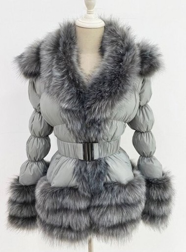 Damska kurtka puchowa z futrem