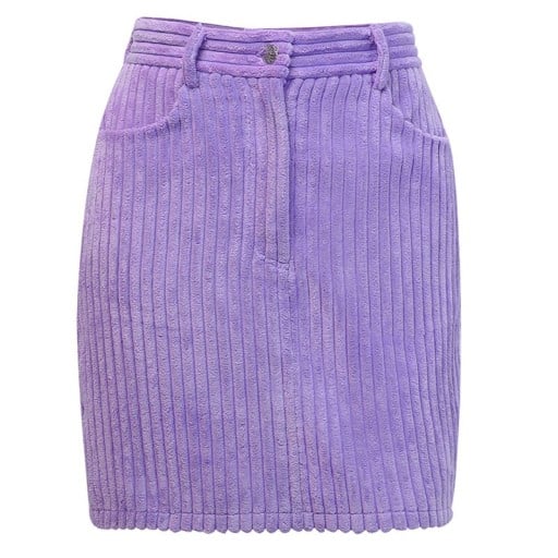 Dámská manšestrová mini sukně se širokým žebrováním Přiléhavý střih Dvě přední kapsy Poutka na opasek Zip a knoflík Polyester se spandexem