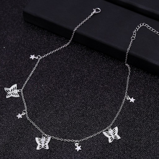 Dámská náhrdelník s hvězdami a motýly