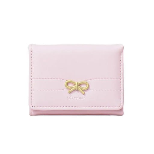 Dámska peňaženka 11 x 8 x 2 cm s mašličkou Prešívaný povrch Mäkka jemná umelá koža Kompaktné elegantné prevedenie
