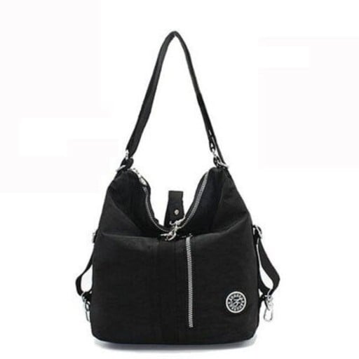 Dámská plátěná kabelka a batoh 2v1 29 x 32 x 18 cm Taška přes rameno s kapsou na zip vpředu Kovové karabiny Plátno a polyester