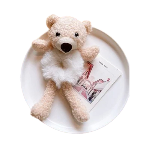 Dámska plyšová gumička do vlasov Roztomilý kreslený motív medveďa Elastická vlasová ozdoba Polyester Štýlové moderné doplnky pre dievčatá a ženy