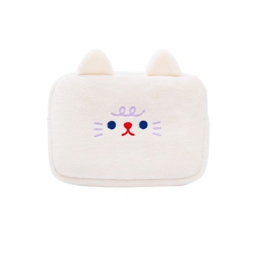 Dámská plyšová peněženka se zvířecím obličejem a oušky Vyšitý motiv Měkký hebký povrch Bavlna a polyester 18 x 12 x 5 cm