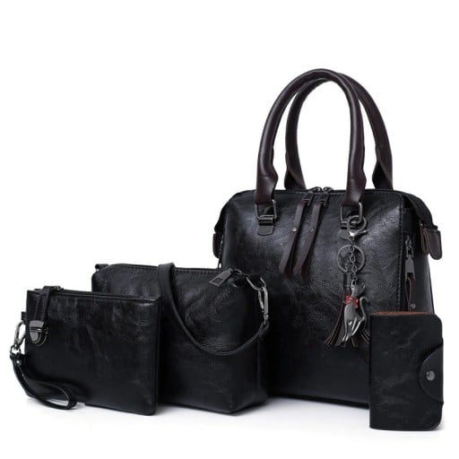 Dámská sada kabelek 4 ks Kabelka do ruky 25 x 23 x 12 cm Malá kabelka přes rameno Psaníčko a pouzdro na karty z umělé kůže