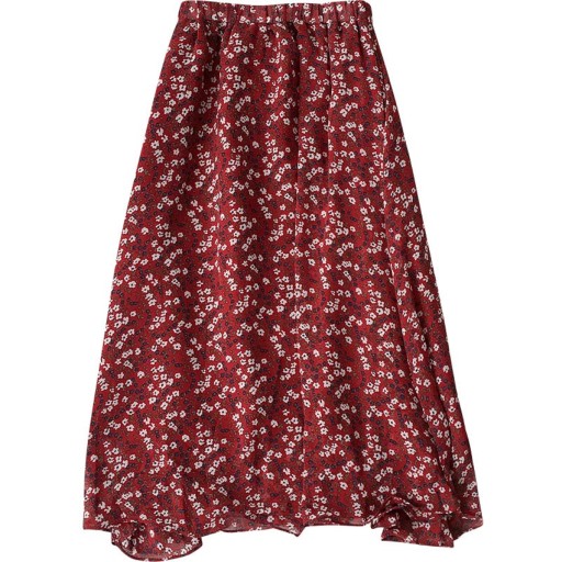 Damska spódnica midi z kwiatowym wzorem G121