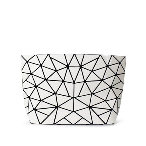 Damska torebka typu crossbody z geometrycznym wzorem z trójkątów Metalowy łańcuszek Zapięcie na zamek błyskawiczny Skóra PU i poliester 28 x 17,5 x