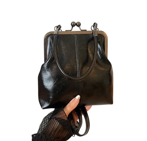 Damska torebka w stylu vintage 19 x 5 x 20 cm Elegancka mniejsza torba na ramię Sztuczna skóra i poliester