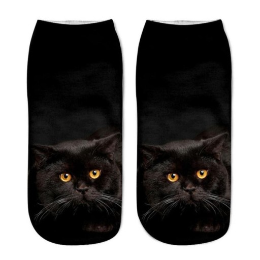 Dámske členkové ponožky s mačičkami