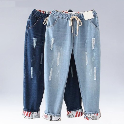 Dámske džínsy s gumou v páse A175