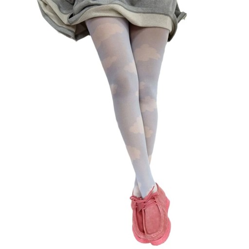 Dámske farebné maskáčové priesvitné pančuchy Originálne módne pančuchy s maskovacím vzorom Štýlové pančuchy Jarný outfit