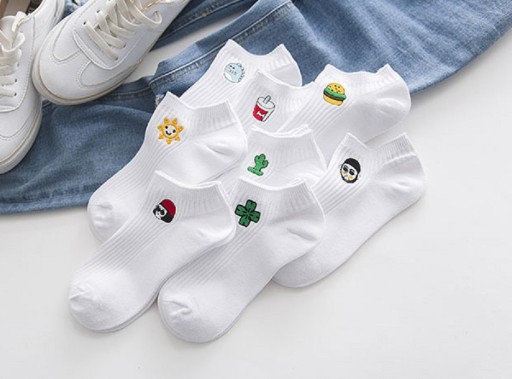 Dámské kotníkové ponožky White