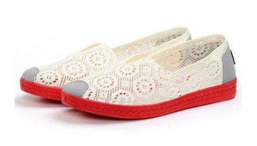 Dámske krajkové espadrilky J1728