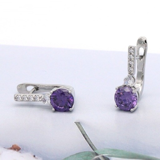 Dámské kruhové náušnice se zirkony G548