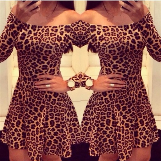 Dámské leopardí šaty P842