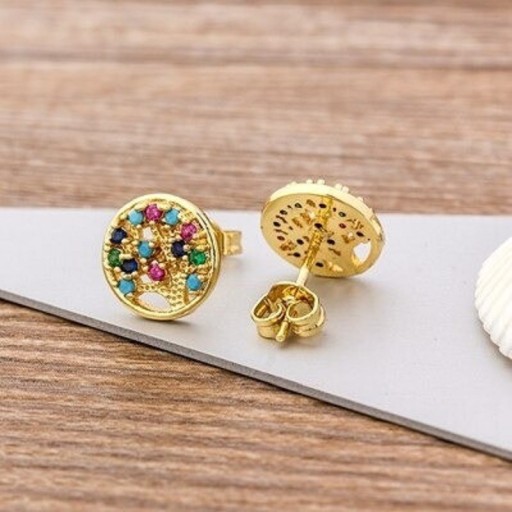 Dámské náušnice se zirkony J452