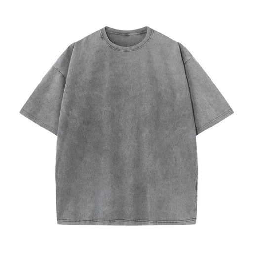 Dámske oversize tričko s krátkym rukávom Streetwear top s okrúhlym výstrihom Módny voľný strih Vintage washed vzhľad pre každý deň