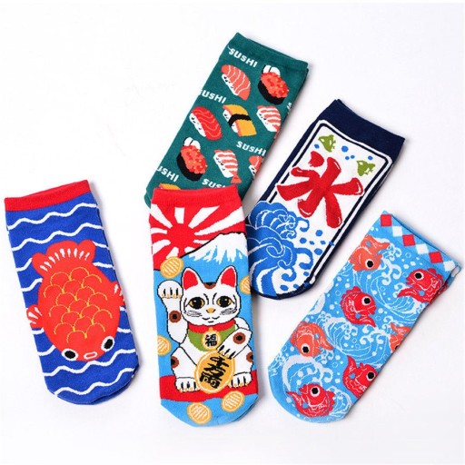 Dámské ponožky s japonskými motivy