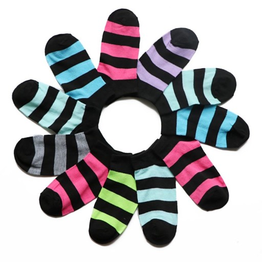 Dámske pruhované ponožky - 5 párov