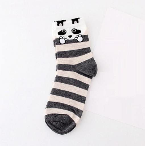 Dámske pruhované ponožky so zvieratkami
