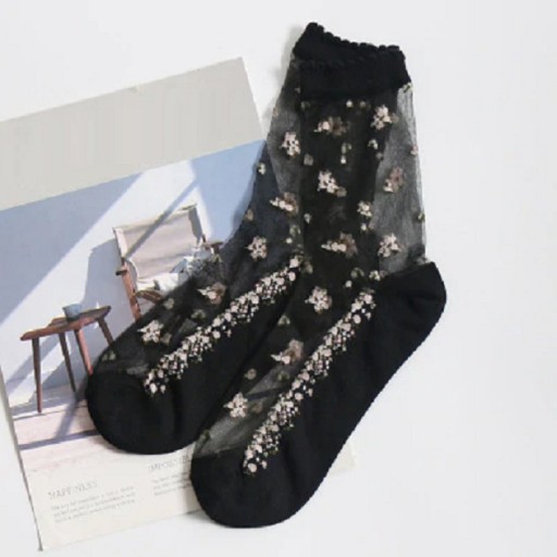 Dámské průsvitné ponožky Black