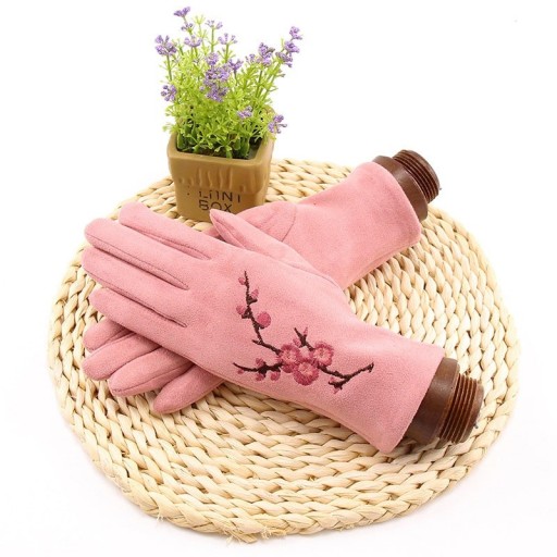 Dámske rukavice s kvetmi