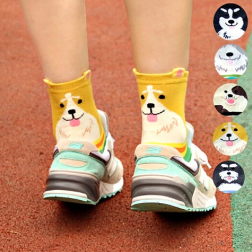 Dámske športové ponožky s psíkmi