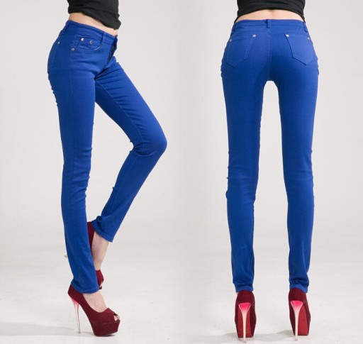 Dámske štýlové džínsy - Tmavomodré