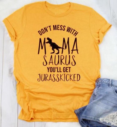 Dámske tričko s potlačou dinosaura B252