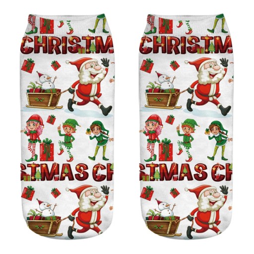Dámske vianočné ponožky s 3D potlačou Santy