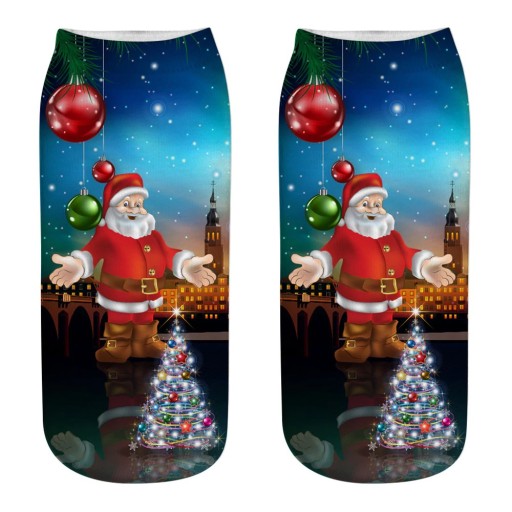 Dámske vianočné ponožky s 3D potlačou Santy