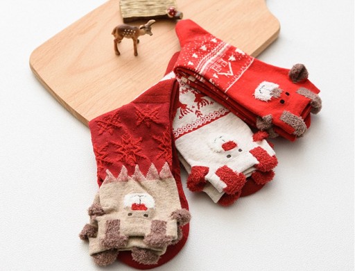Dámske vianočné ponožky so sobom