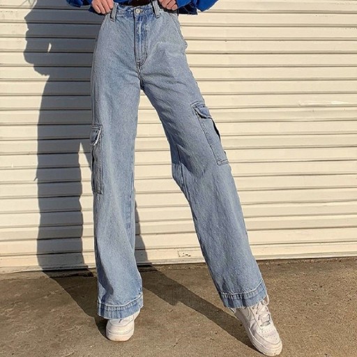 Dámské volné džíny s kapsami