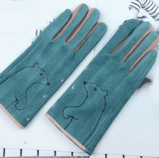 Dámske zimné rukavice s mačkou A2