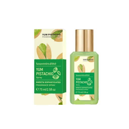 Damski Perfumowany Spray Yum Pistachio Pistacjowy Zapach Świeże i Słodkie Nuty 75 ml Zielona Butelka Długotrwały Na Romantyczne Randki