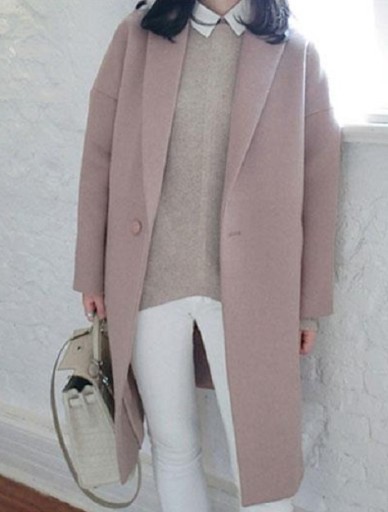 Damski płaszcz zimowy - różowy