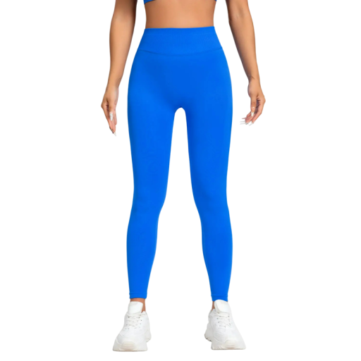 Damskie bezszwowe legginsy sportowe do ćwiczeń fitness z elastyczną talią, modelujące długość do kostki, do jogi i biegania