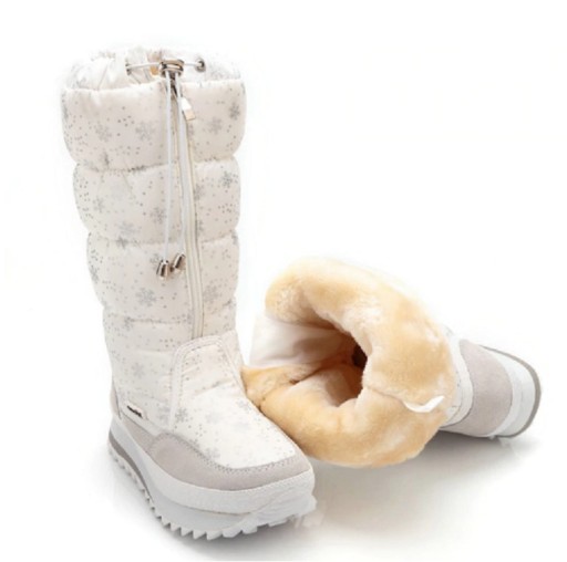 Damskie buty zimowe z nadrukiem płatka śniegu J1191
