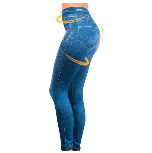 Damskie jeansowe legginsy - niebieskie