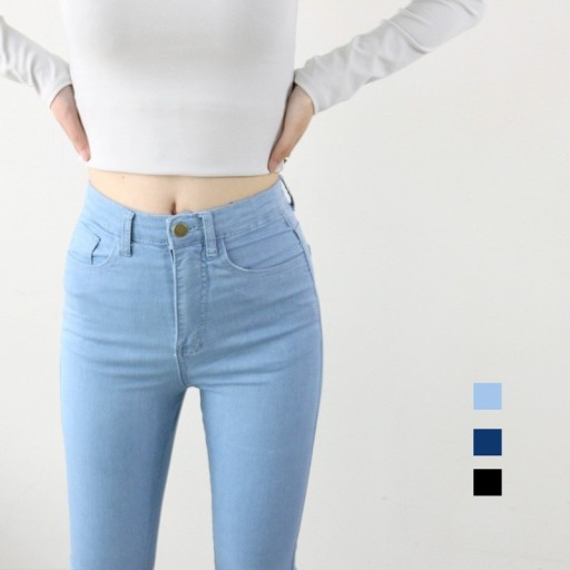 Damskie jeansy o wysokiej talii w różnych kolorach
