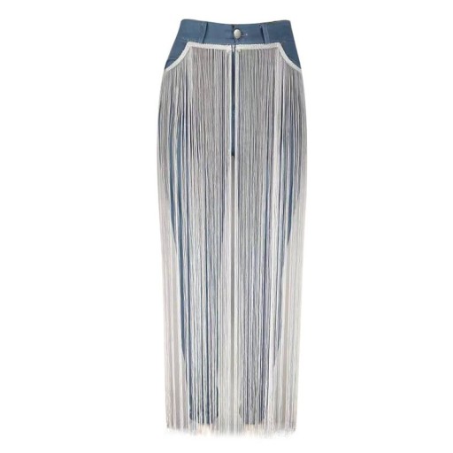 Damskie jeansy skinny z frędzlami