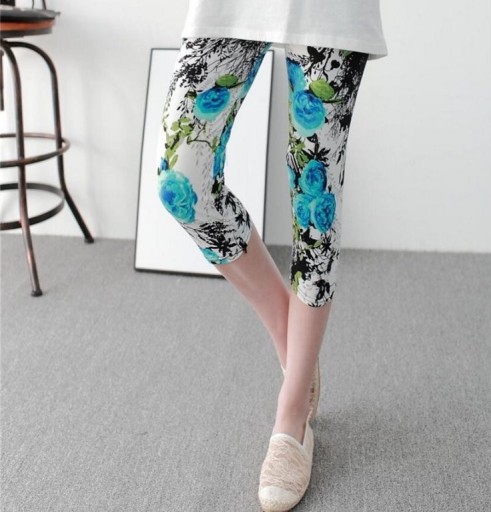 Damskie legginsy capri ze wzorem