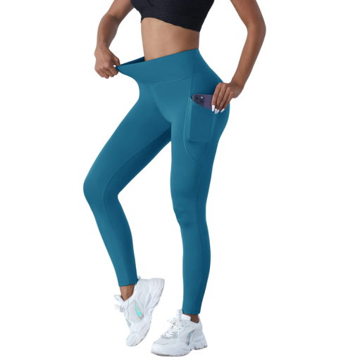 Damskie legginsy z wysokim stanem, elastyczne, sportowe, push-up, z kieszeniami, wygodne legginsy do ćwiczeń, jogi, fitnessu, biegania