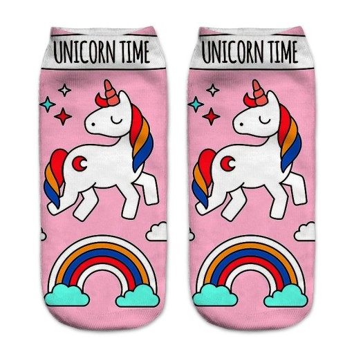 Damskie skarpetki z nadrukiem 3D - Unicorn