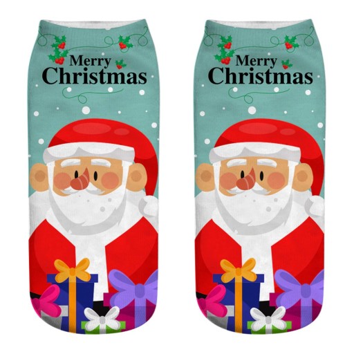 Damskie skarpety świąteczne z nadrukiem 3D Santa