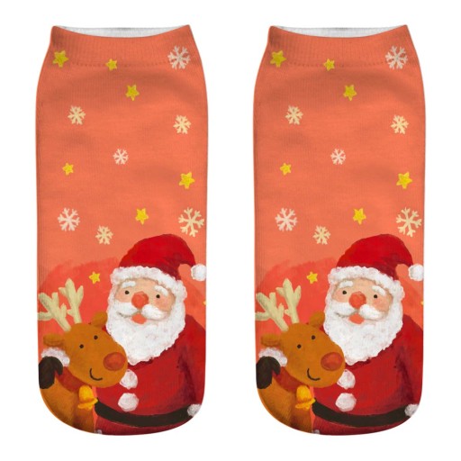 Damskie skarpety świąteczne z nadrukiem 3D Santa