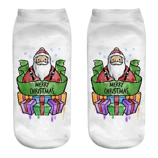 Damskie skarpety świąteczne z nadrukiem 3D Santa