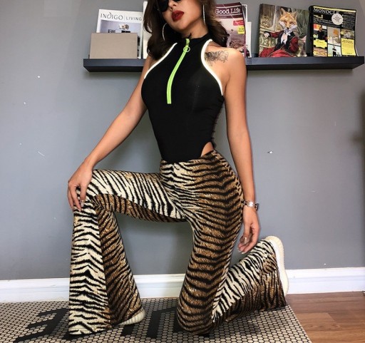 Damskie spodnie z tygrysim wzorem